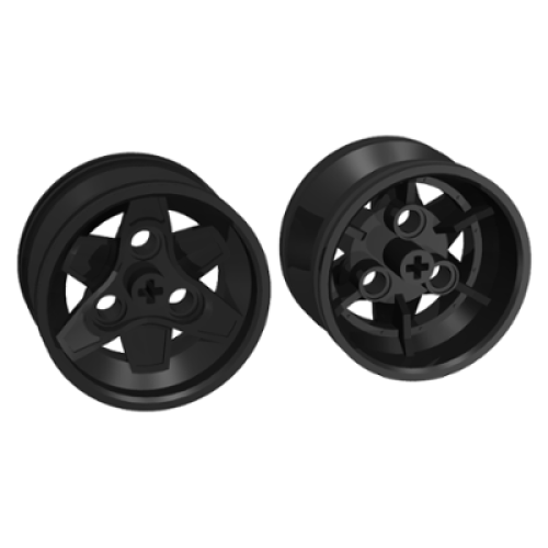 Деталь LEGO 41896 Wheel 43.2mm D. x 26mm Technic Racing Small, 3 Pin Holes - Black
