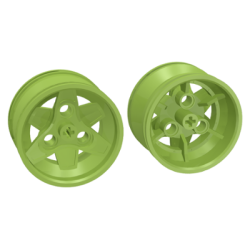 Wheel 43.2mm D. x 26mm Technic Racing Small, 3 Pin Holes - Lime Wheel 43.2mm D. x 26mm Technic Racing Small, 3 Pin Holes - Lime