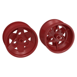 Wheel 43.2mm D. x 26mm Technic Racing Small, 3 Pin Holes - Dark Red Wheel 43.2mm D. x 26mm Technic Racing Small, 3 Pin Holes - Dark Red