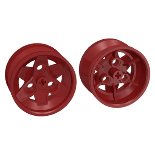 Деталь LEGO 41896 Wheel 43.2mm D. x 26mm Technic Racing Small, 3 Pin Holes - Dark Red
