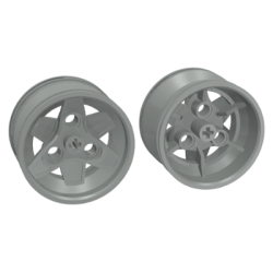 Wheel 43.2mm D. x 26mm Technic Racing Small, 3 Pin Holes - Light Gray Wheel 43.2mm D. x 26mm Technic Racing Small, 3 Pin Holes - Light Gray