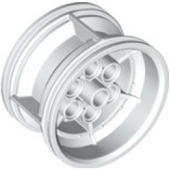 Wheel 43.2mm D. x 26mm Technic Racing Small, 6 Pin Holes - White Wheel 43.2mm D. x 26mm Technic Racing Small, 6 Pin Holes - White