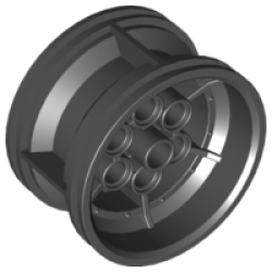 Wheel 43.2mm D. x 26mm Technic Racing Small, 6 Pin Holes - Black Wheel 43.2mm D. x 26mm Technic Racing Small, 6 Pin Holes - Black