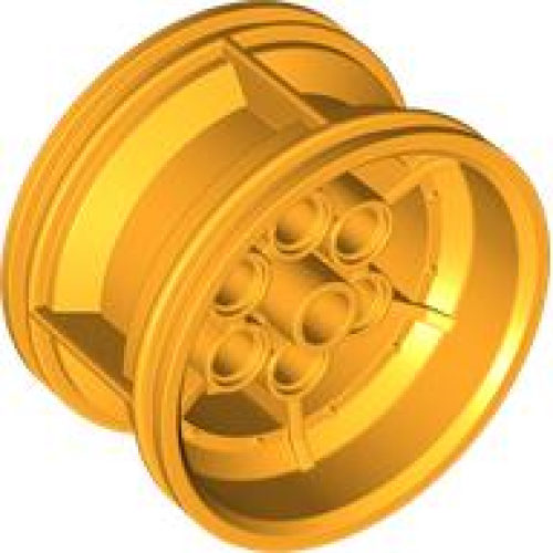 Деталь LEGO 56908 Wheel 43.2mm D. x 26mm Technic Racing Small, 6 Pin Holes - Bright Light Orange