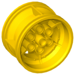 Wheel 43.2mm D. x 26mm Technic Racing Small, 6 Pin Holes - Yellow Wheel 43.2mm D. x 26mm Technic Racing Small, 6 Pin Holes - Yellow