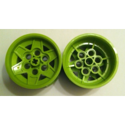 Wheel 43.2mm D. x 26mm Technic Racing Small, 6 Pin Holes - Lime Wheel 43.2mm D. x 26mm Technic Racing Small, 6 Pin Holes - Lime