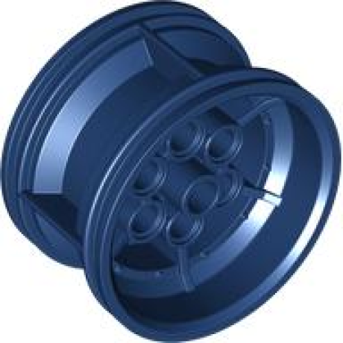 Деталь LEGO 56908 Wheel 43.2mm D. x 26mm Technic Racing Small, 6 Pin Holes - Dark Blue