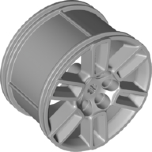 Деталь LEGO 49294 Wheel 56mm D. x 34mm Technic Racing Medium, 6 Pin Holes, Axle Hole, Open Spokes - Light Bluish Gray