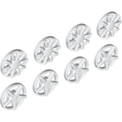 Деталь LEGO 18978 Wheel Cover 5 Spoke and 10 Spoke for Wheel 18976, 8 in Bag - 4 of Each (Multipack) - White