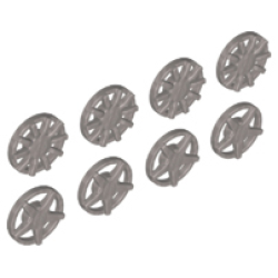 Wheel Cover 5 Spoke and 10 Spoke for Wheel 18976, 8 in Bag - 4 of Each (Multipack) - Flat Silver