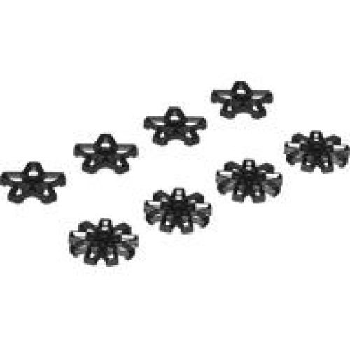 Деталь LEGO 6825 Wheel Cover 5 Spoke Rimless and 9 Spoke Rimless for Wheel 72206pb01, 8 in Bag - 4 of Each (Multipack) - Black