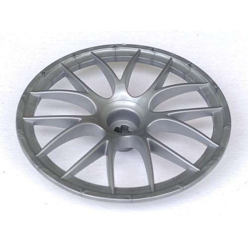 Деталь LEGO 58088 Wheel Cover 7 Spoke with Axle Hole - 56mm D. - for Wheel 44772 - Flat Silver
