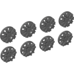 Wheel Cover 10 Spoke (Spokes in Pairs) and 10 Spoke Y Shape for Wheel 18976, 8 in Bag - 4 of Each (Multipack) - Dark Bluish Gray Wheel Cover 10 Spoke (Spokes in Pairs) and 10 Spoke Y Shape for Wheel 18976, 8 in Bag - 4 of Each (Multipack) - Dark Bluish Gray