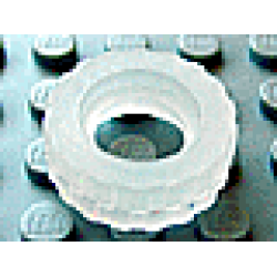 Tire 17.5mm D. x 6mm with Shallow Staggered Treads (Undetermined Type) - Milky White Tire 17.5mm D. x 6mm with Shallow Staggered Treads (Undetermined Type) - Milky White
