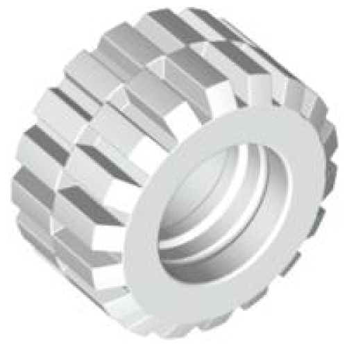 Деталь LEGO 60700 Tire 21mm D. x 12mm - Offset Tread Small Wide, Raised Groove - White