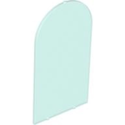 Glass for Door Frame 1 x 6 x 7 Arched with Notches and Rounded Pillars - Trans-Light Blue