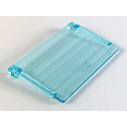 Деталь LEGO 2348b Glass for Hinge Car Roof 4 x 4 Sunroof with Ridges - Trans-Light Blue