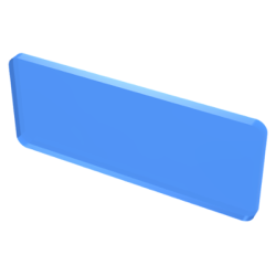 Glass for Panel 3 x 6 x 6 with Window - Trans-Dark Blue