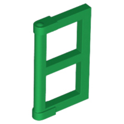 Деталь LEGO 60608 Pane for Window 1 x 2 x 3 with Thick Corner Tabs - Green