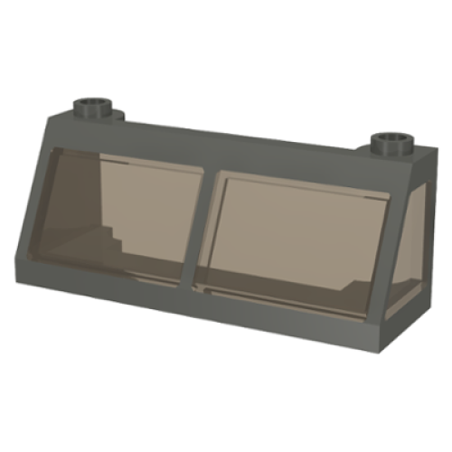 Деталь LEGO 6567c02 Windscreen 2 x 6 x 2 Train with Fixed Trans-Brown Glass - Dark Gray