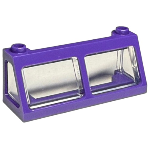 Деталь LEGO 13760c01 Windscreen 2 x 6 x 2 Train with Trans-Clear Glass (13756 / 13760) - Dark Purple