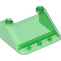 Windscreen 3 x 4 x 1 1/3 Large Glass Surface - Trans-Green