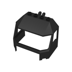 Windscreen 4 x 6 x 4 Cab with Hinge and 1 x 4 Bottom Cutout - Black Windscreen 4 x 6 x 4 Cab with Hinge and 1 x 4 Bottom Cutout - Black