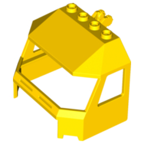 Деталь LEGO 45406 Windscreen 4 x 6 x 4 Cab with Hinge and 1 x 4 Bottom Cutout - Yellow