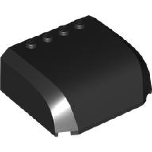 Деталь LEGO 61484 Windscreen 5 x 6 x 2 Curved Top Canopy with 4 Studs - Black