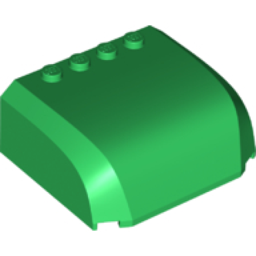 Деталь LEGO 61484 Windscreen 5 x 6 x 2 Curved Top Canopy with 4 Studs - Green