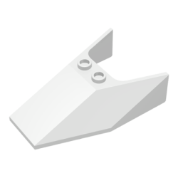 Windscreen 6 x 4 x 1 1/3 with Bottom Tabs and Hollow Studs - White Windscreen 6 x 4 x 1 1/3 with Bottom Tabs and Hollow Studs - White