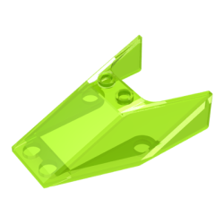 Windscreen 6 x 4 x 1 1/3 with Bottom Tabs and Hollow Studs - Trans-Neon Green Windscreen 6 x 4 x 1 1/3 with Bottom Tabs and Hollow Studs - Trans-Neon Green