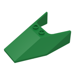 Windscreen 6 x 4 x 1 1/3 with Bottom Tabs and Hollow Studs - Green Windscreen 6 x 4 x 1 1/3 with Bottom Tabs and Hollow Studs - Green