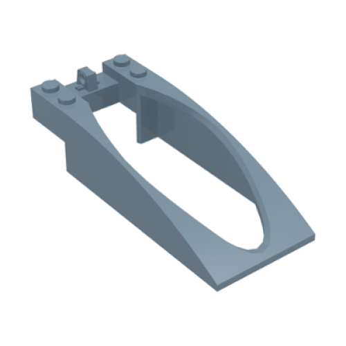 Деталь LEGO 47843 Windscreen 10 x 4 x 2 Curved with Bubble Cutout and Single Hinge Finger - Sand Blue