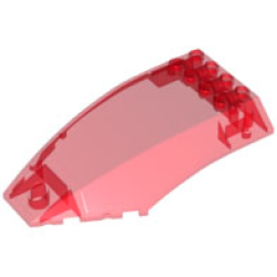 Windscreen 10 x 6 x 2 Curved - Trans-Red