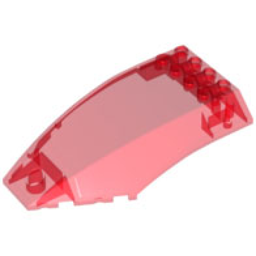 Деталь LEGO 45705 Windscreen 10 x 6 x 2 Curved - Trans-Red