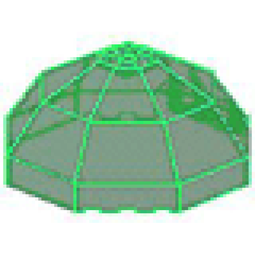 Деталь LEGO 2598 Windscreen 10 x 10 x 4 Octagonal Canopy - Trans-Green