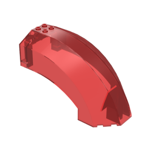 Деталь LEGO 41881 Windscreen 12 x 6 x 6 Curved - Trans-Red
