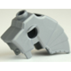 Horse Battle Helmet, Stud on Top and 3 Neck Plates (Unicorn) - Flat Silver