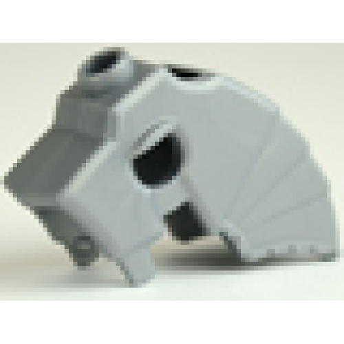 Деталь LEGO 89524 Horse Battle Helmet, Stud on Top and 3 Neck Plates (Unicorn) - Flat Silver