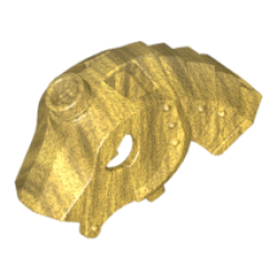 Horse Battle Helmet, Stud on Top and 4 Neck Plates (Unicorn) - Pearl Gold