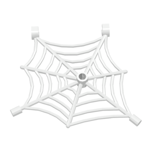Деталь LEGO 30240 Spider Web Flat with Hollow Stud, Bar Ends, and Clips - White