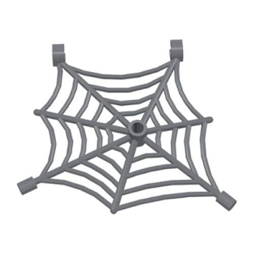Деталь LEGO 30240 Spider Web Flat with Hollow Stud, Bar Ends, and Clips - Dark Bluish Gray