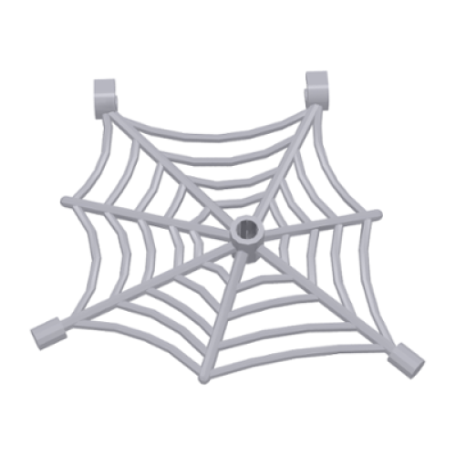 Деталь LEGO 30240 Spider Web Flat with Hollow Stud, Bar Ends, and Clips - Light Bluish Gray