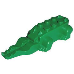 Alligator / Crocodile Body with 4 Bottom Teeth - Green Alligator / Crocodile Body with 4 Bottom Teeth - Green