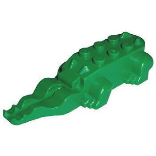 Деталь LEGO 6026 Alligator / Crocodile Body with 4 Bottom Teeth - Green