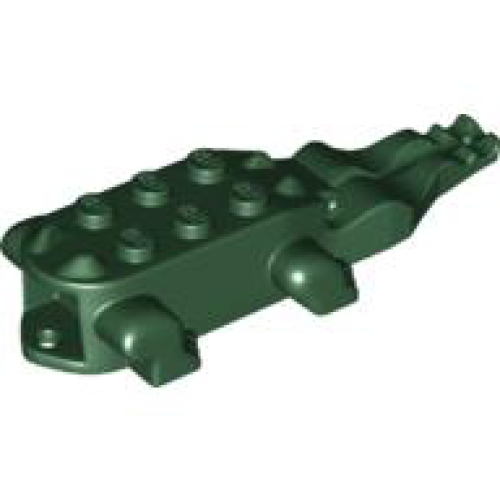 Деталь LEGO 6026 Alligator / Crocodile Body with 4 Bottom Teeth - Dark Green