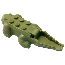 Alligator / Crocodile Body with 10 Bottom Teeth - Olive Green Alligator / Crocodile Body with 10 Bottom Teeth - Olive Green