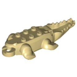 Alligator / Crocodile Body with 10 Bottom Teeth - Tan Alligator / Crocodile Body with 10 Bottom Teeth - Tan