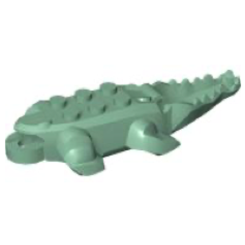 Деталь LEGO 18904 Alligator / Crocodile Body with 10 Bottom Teeth - Sand Green
